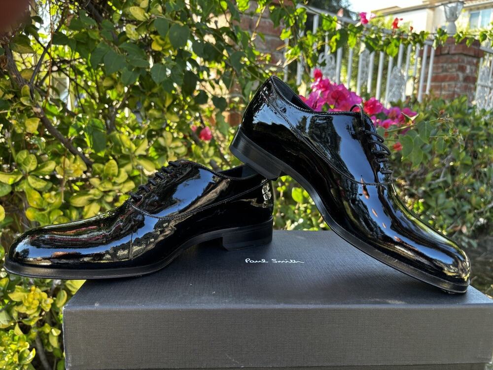 Paul Smith Noam Patent Leather Oxford Shoes Black Sz 40 US 7